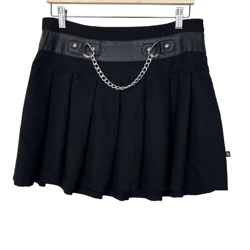 Royal Bones Daang Goodman Sz Large Pleated Skirt Chain Goth Rocker Hot Topic Emo